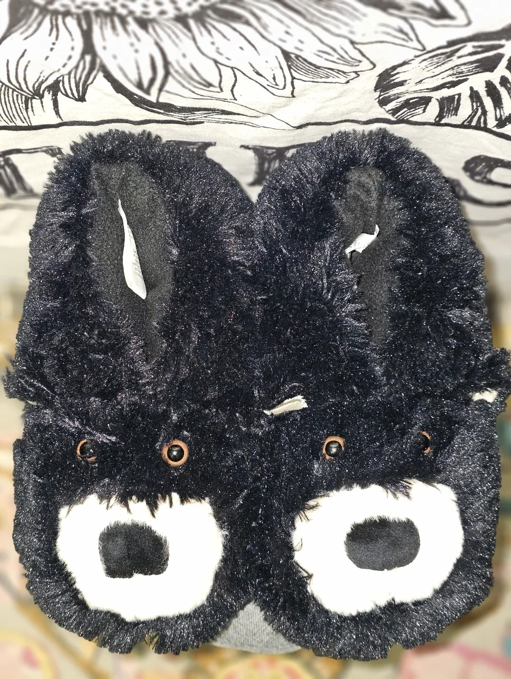 Lazy One Bear Critter Slippers - Black Kid's Medium 13-3